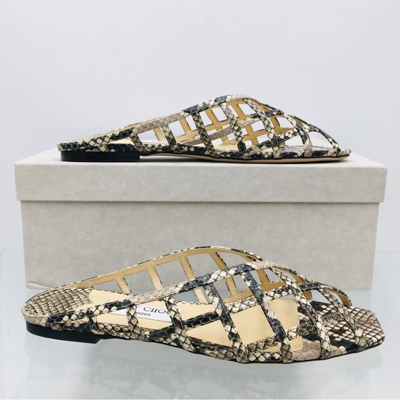 Jimmy Choo- SAI FLAT- Natural Snake Printed Leather - Picture 6 of 15